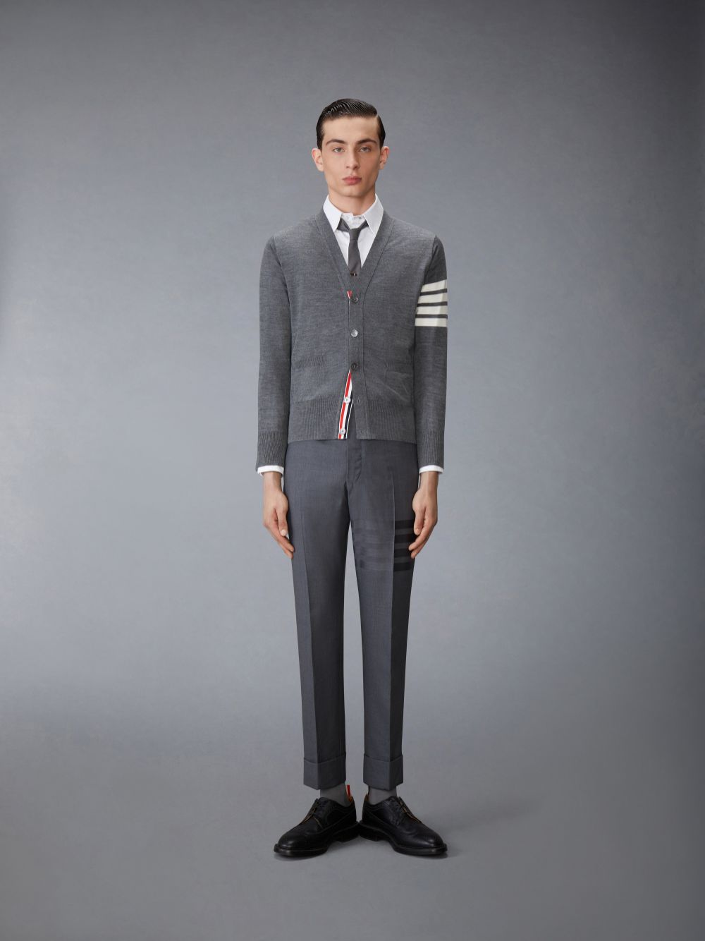 Thom Browne PLAIN WEAVE SUITING 4-BAR CLASSIC BACKSTRAP Uomo Pantaloni Grigie | ONB45G49308