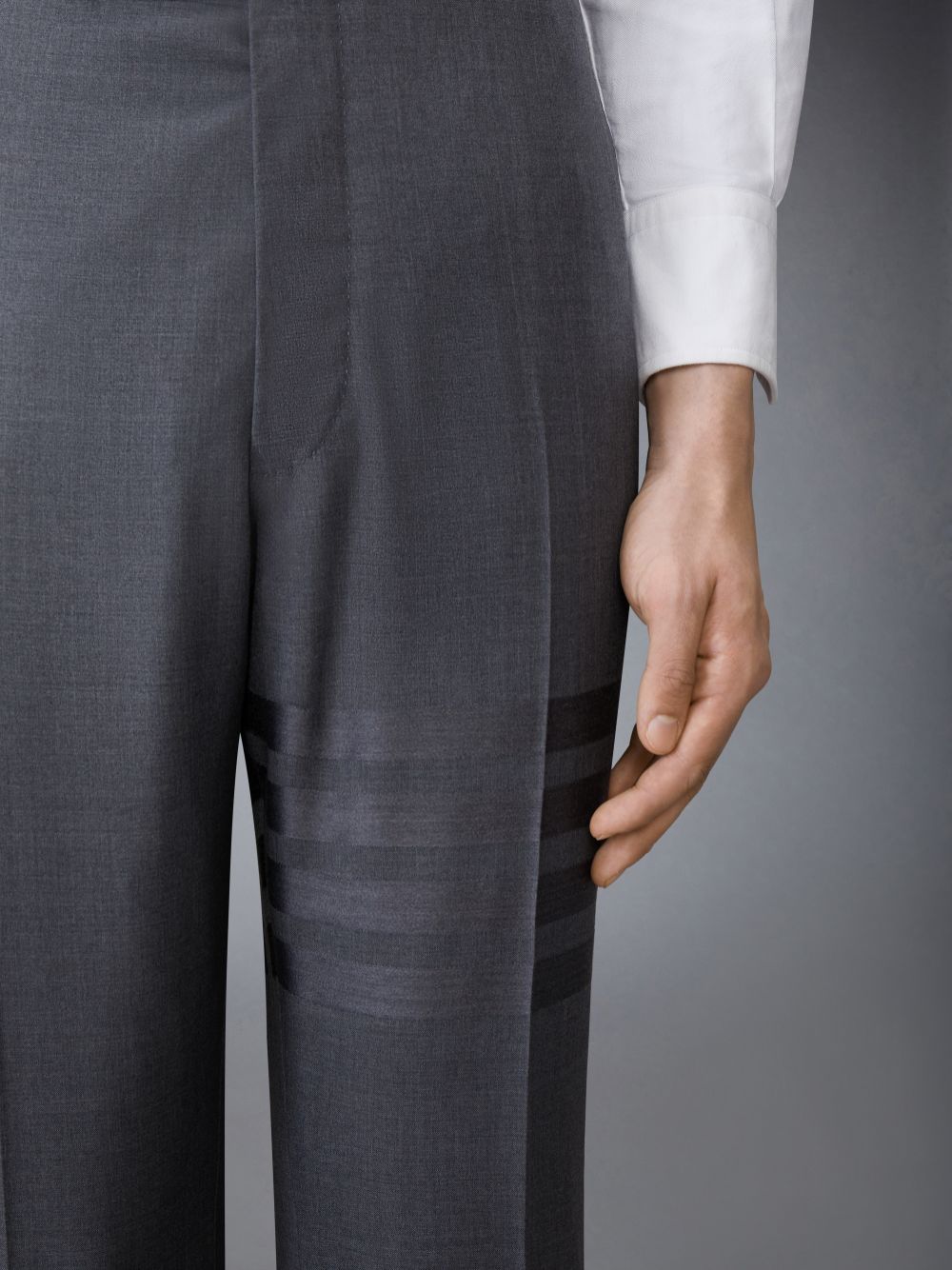 Thom Browne PLAIN WEAVE SUITING 4-BAR CLASSIC BACKSTRAP Uomo Pantaloni Grigie | ONB45G49308