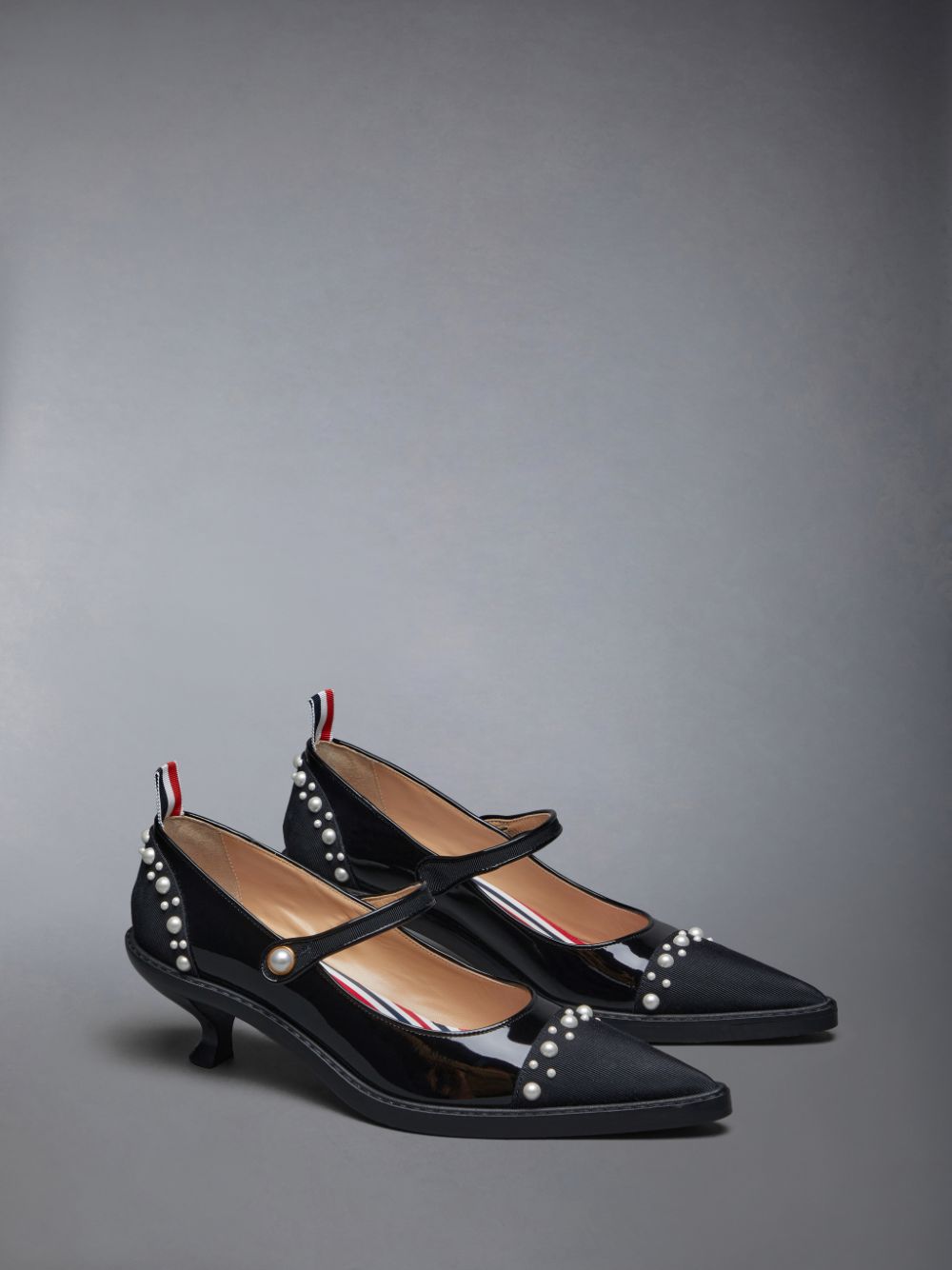 Thom Browne Pearled Patent John Donna Scarpe Brogue Nere | DKJ59C42693