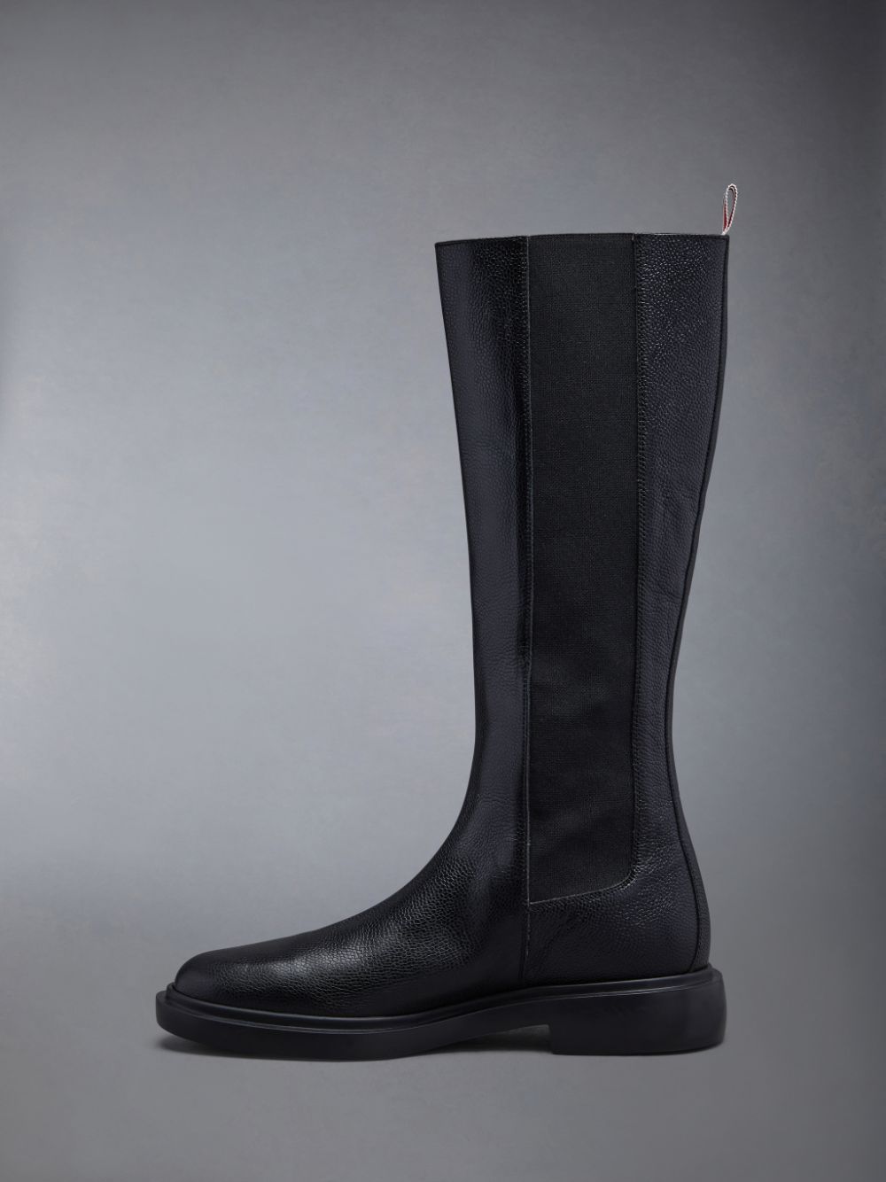 Thom Browne Pebble Grain 4-Bar Knee High Chelsea Donna Stivali Nere | FTB75W32463