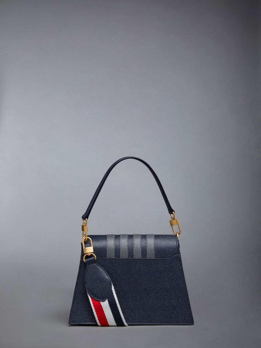 Thom Browne Pebble Grain Leather 4-Bar Trapeze Donna Pochette Blu | XDU27D61013