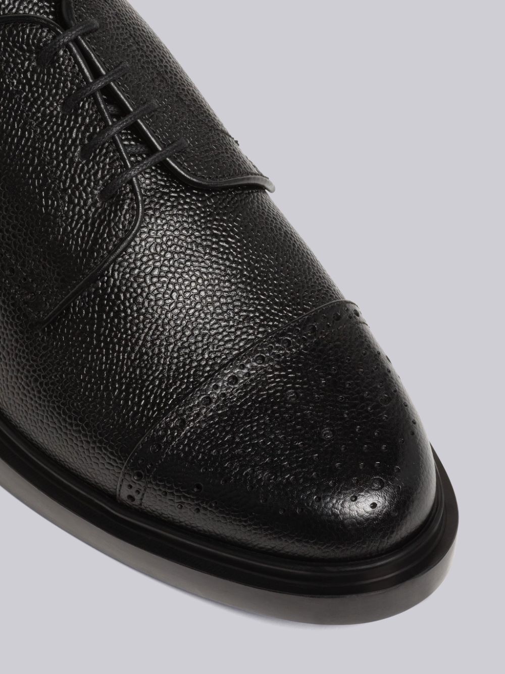 Thom Browne Pebble Grain Leather Cap Toe Derby Uomo Scarpe Oxford Nere | GYH85Y55574