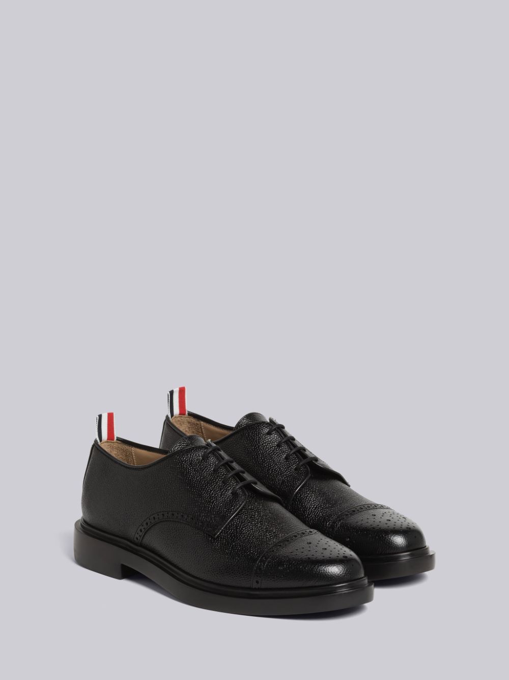 Thom Browne Pebble Grain Leather Cap Toe Derby Uomo Scarpe Oxford Nere | GYH85Y55574