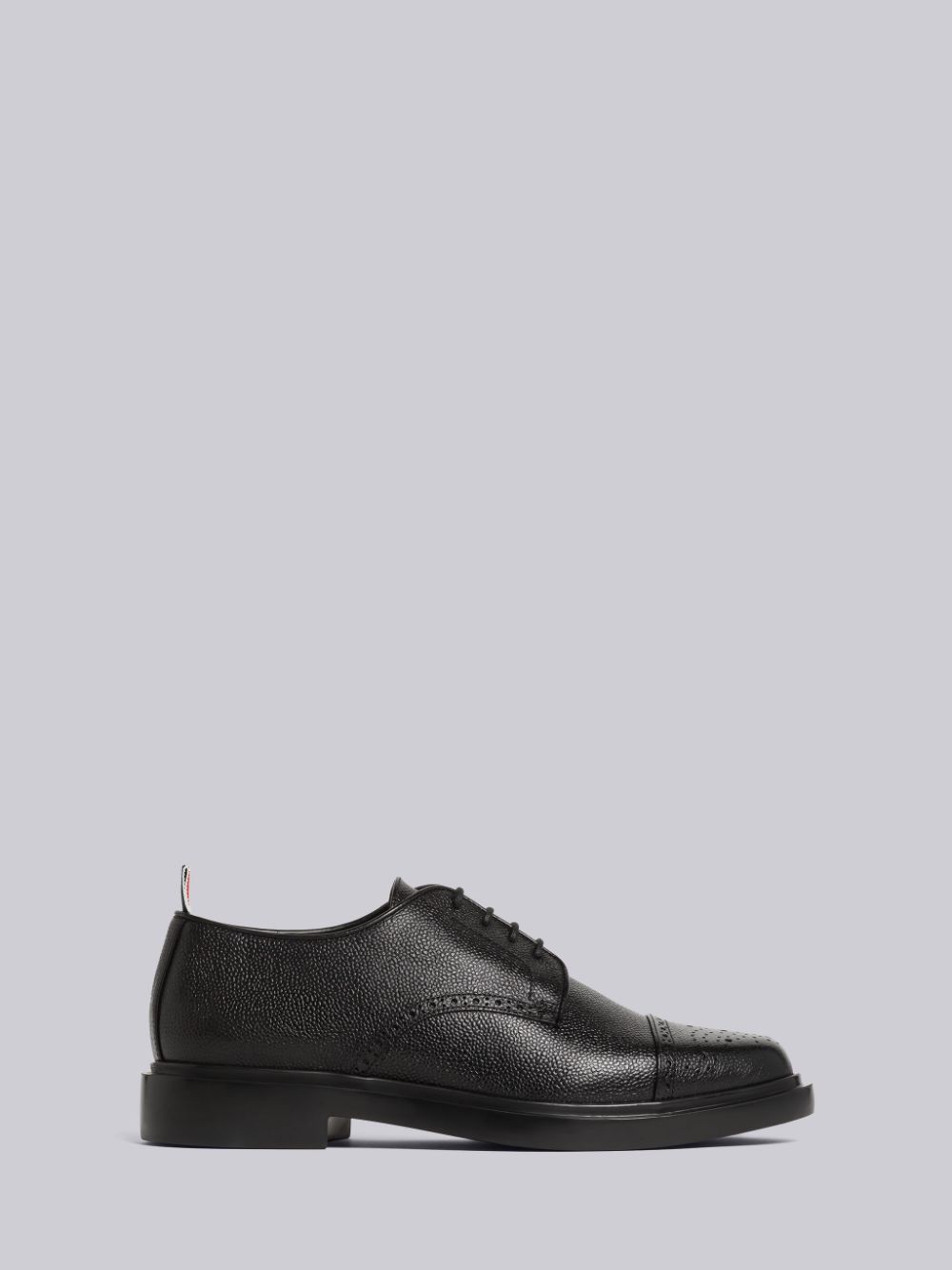 Thom Browne Pebble Grain Leather Cap Toe Derby Uomo Scarpe Oxford Nere | GYH85Y55574