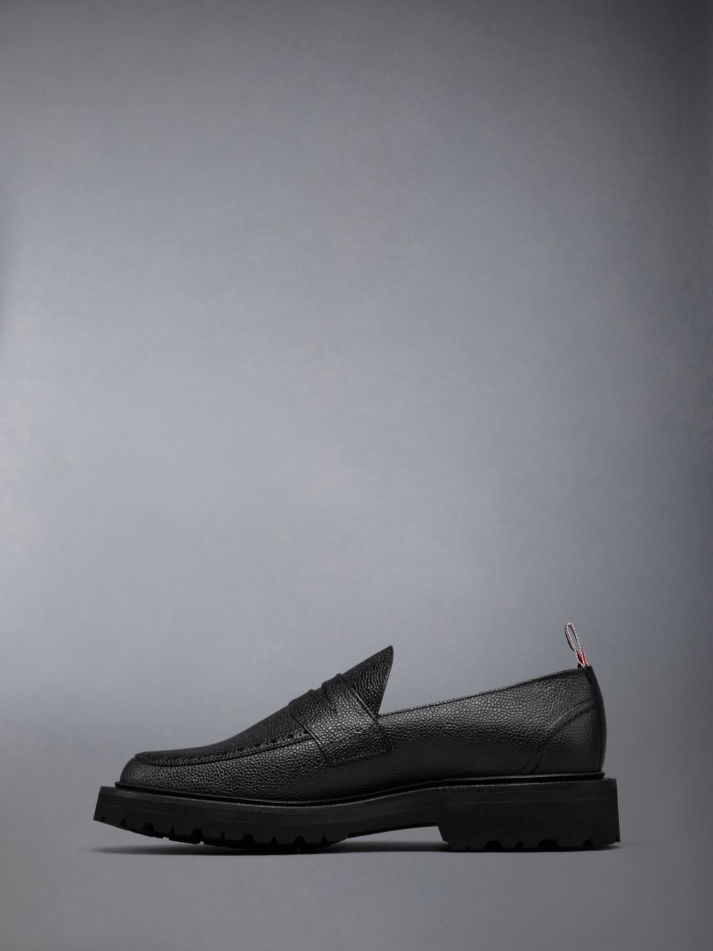 Thom Browne Pebble Grain Leather Commando Sole Penny Donna Mocassini Nere | HYN53Q81250