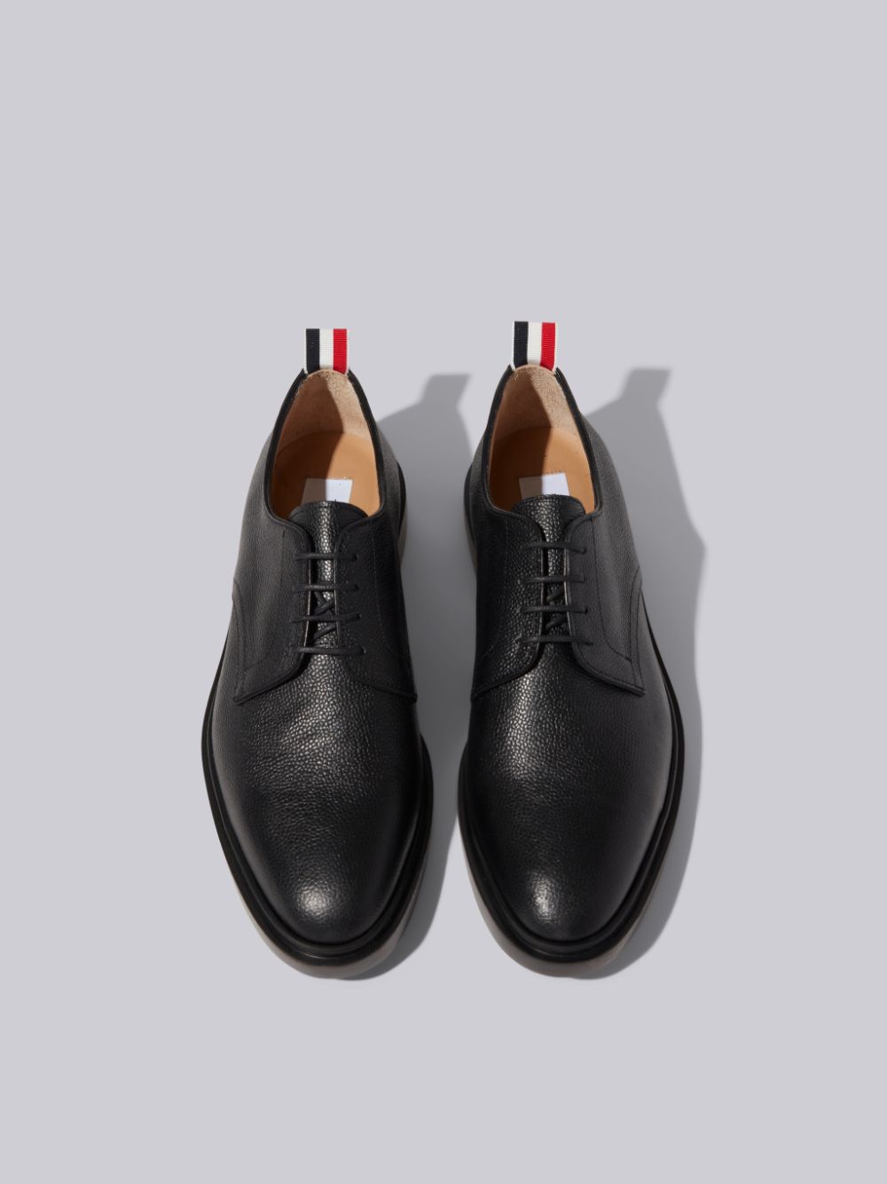 Thom Browne Pebble Grain Leather Lightweight Rubber Sole Derby Uomo Scarpe Oxford Nere | WUM16V40026