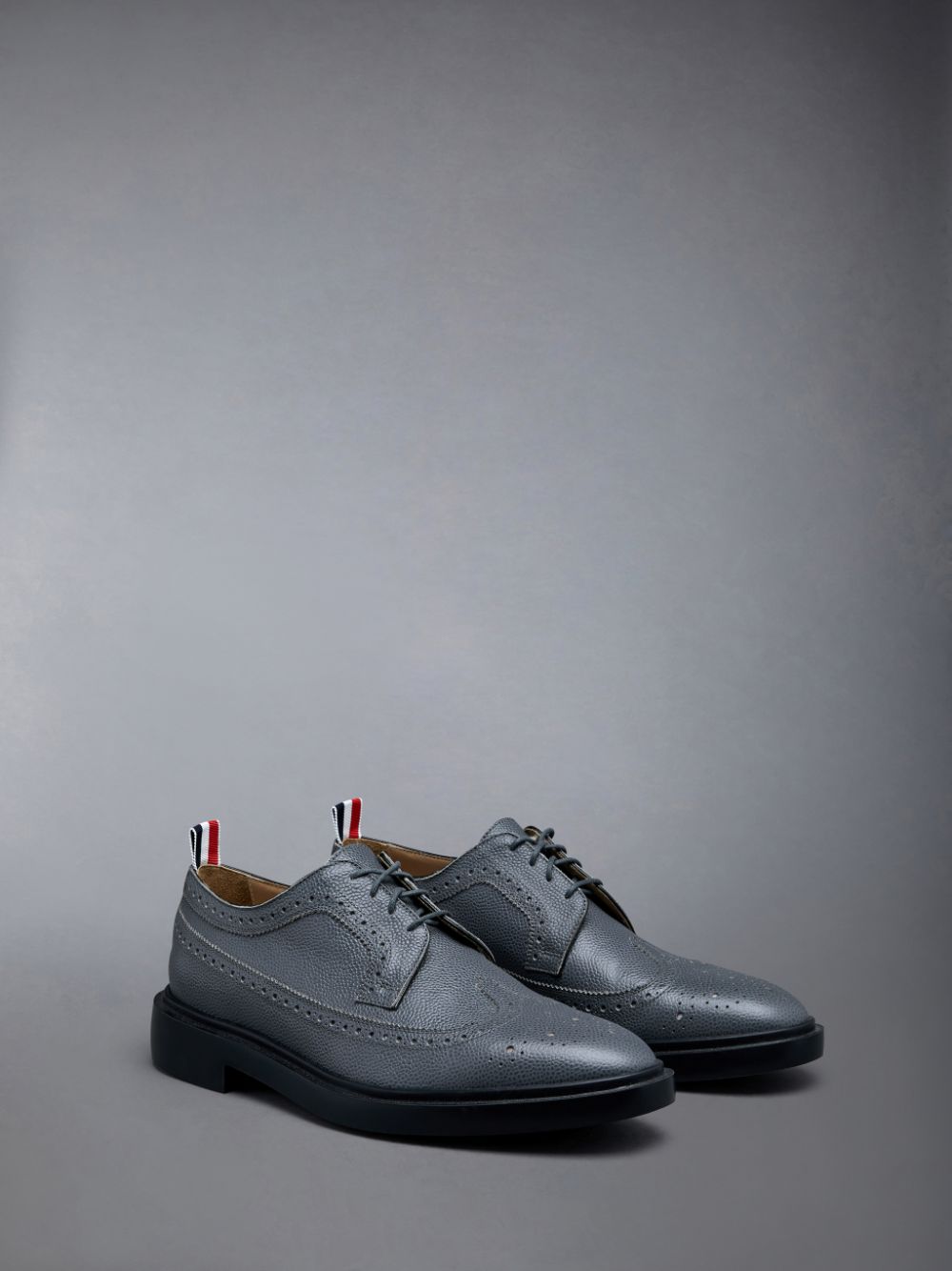 Thom Browne Pebble Grain Leather Longwing Uomo Scarpe Brogue Grigie | LPB22Y48311