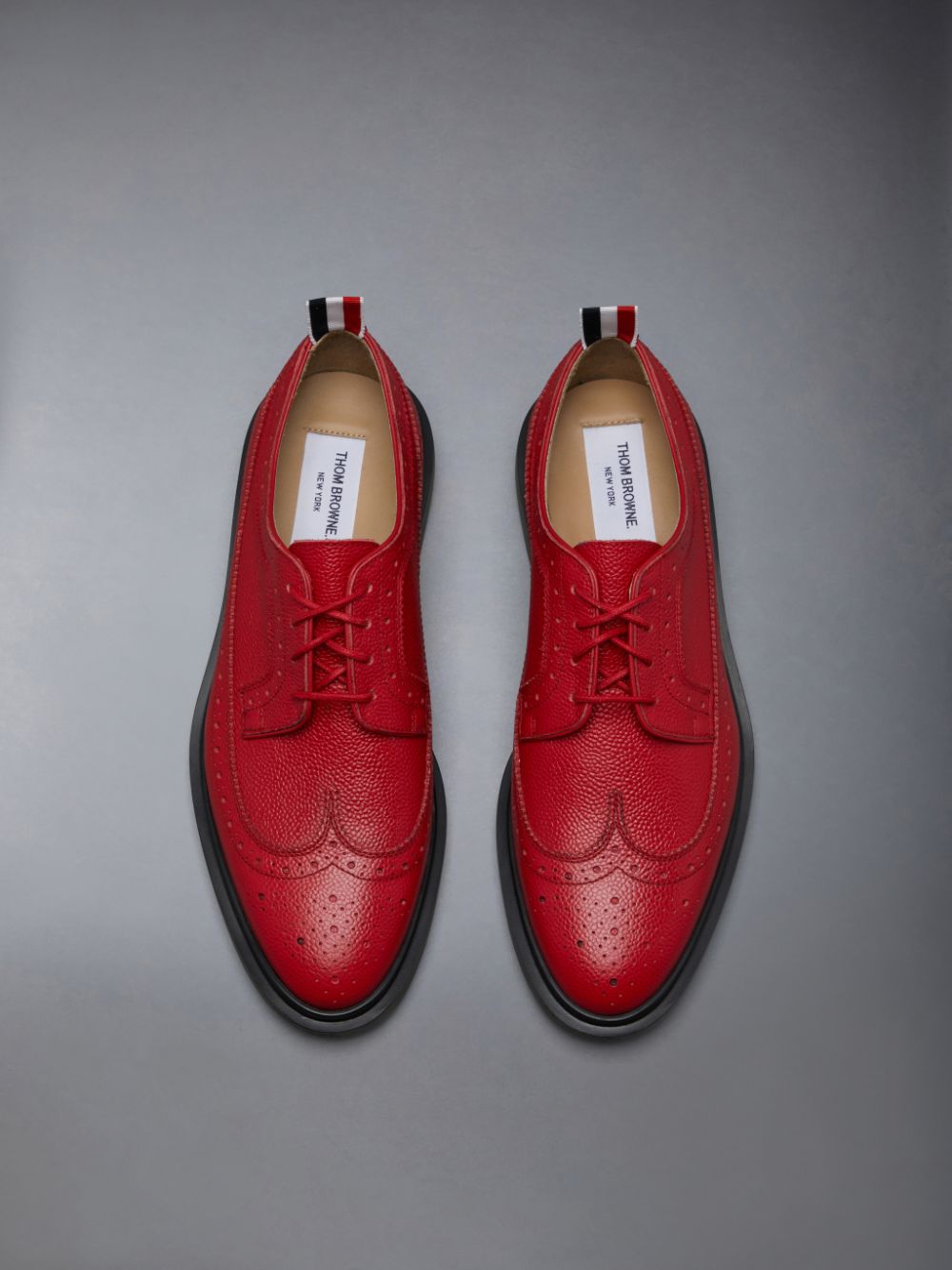 Thom Browne Pebble Grain Leather Longwing Donna Scarpe Brogue Rosse | RFE04L25003