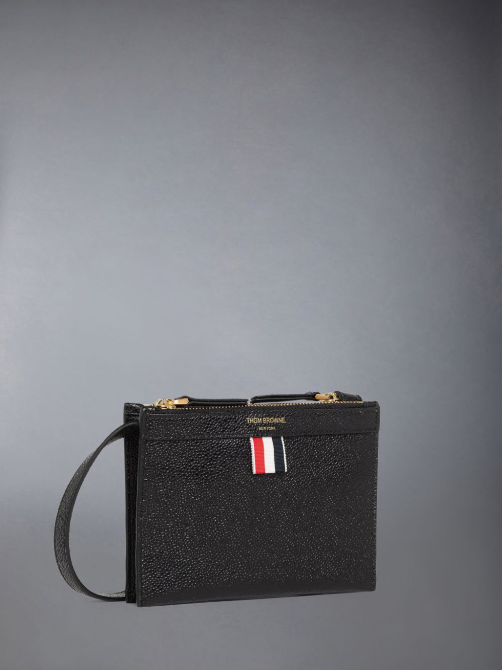 Thom Browne Pebble Grain Leather Mini Document Holder Donna Borse Crossbody Nere | FNC35Z09919