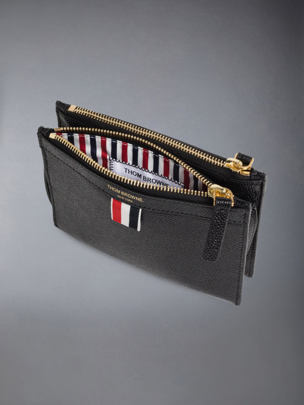 Thom Browne Pebble Grain Leather Mini Document Holder Donna Borse Crossbody Nere | FNC35Z09919