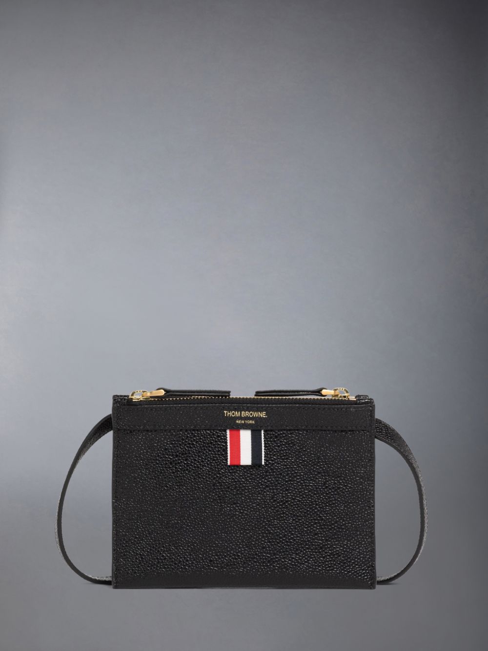 Thom Browne Pebble Grain Leather Mini Document Holder Donna Borse Crossbody Nere | FNC35Z09919