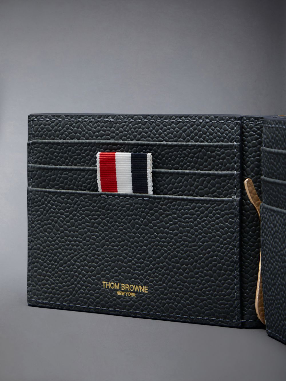 Thom Browne Pebble Grain Leather Money Clip Uomo Portafogli Grigie | ESV51K57244