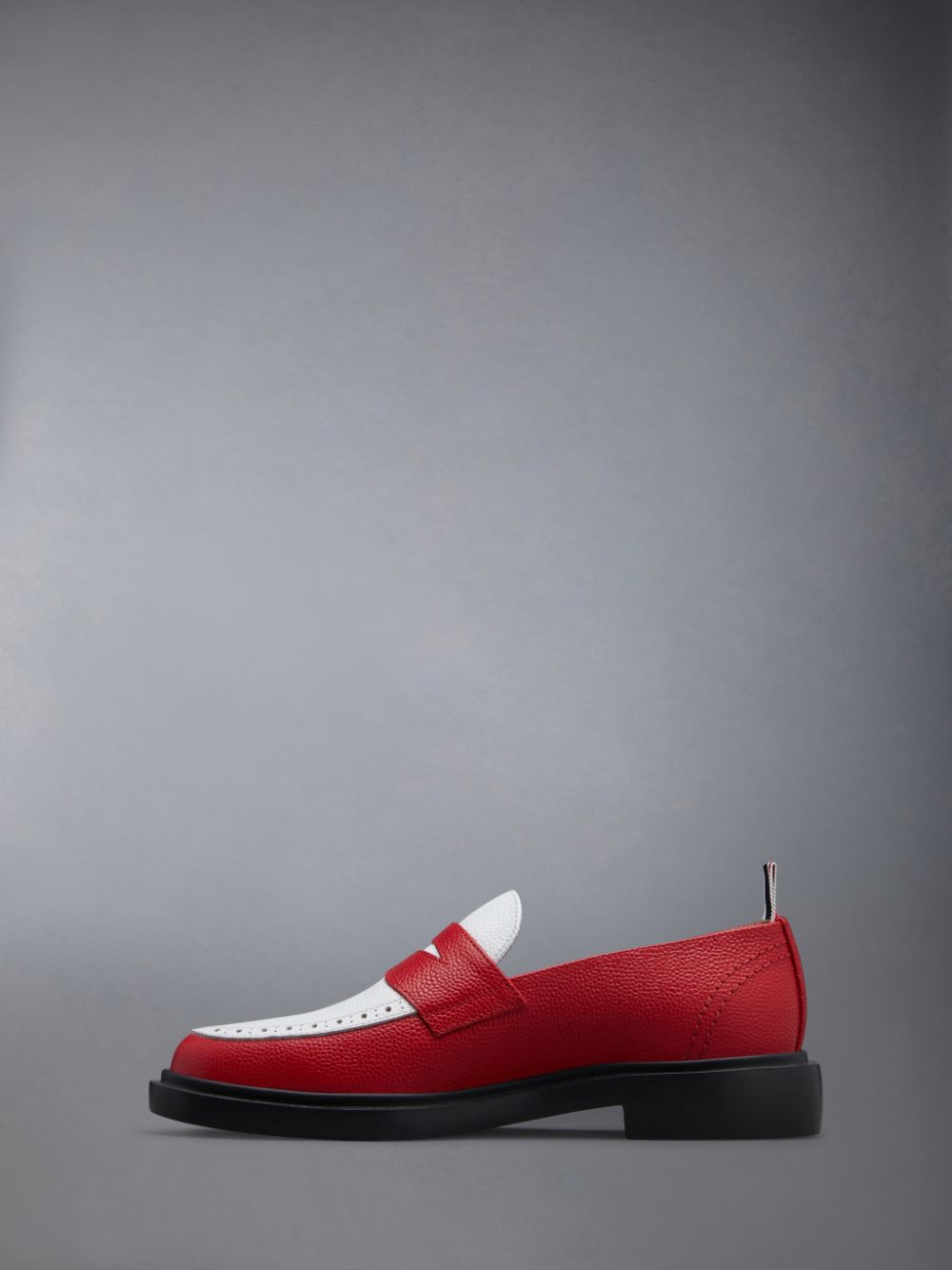 Thom Browne Pebble Grain Leather Penny Donna Mocassini Rosse | LQE11Q93870