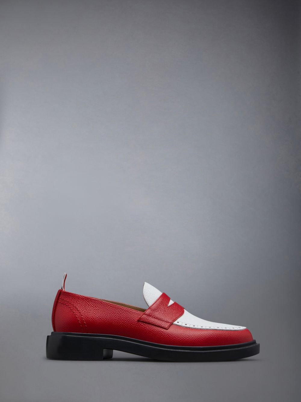 Thom Browne Pebble Grain Leather Penny Donna Mocassini Rosse | LQE11Q93870