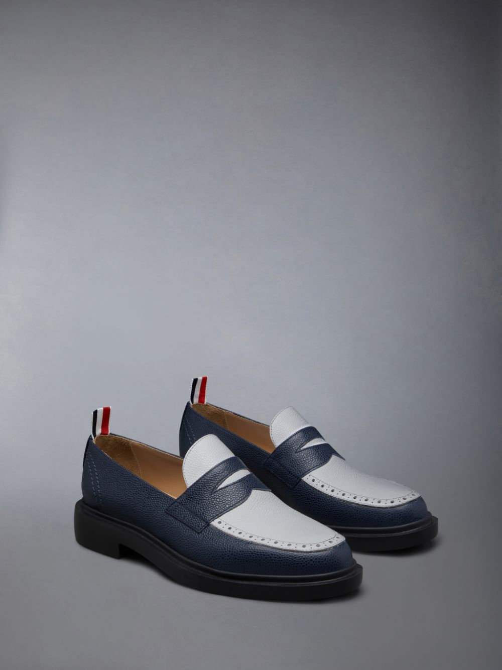 Thom Browne Pebble Grain Leather Penny Donna Mocassini Blu | WWD61R14943