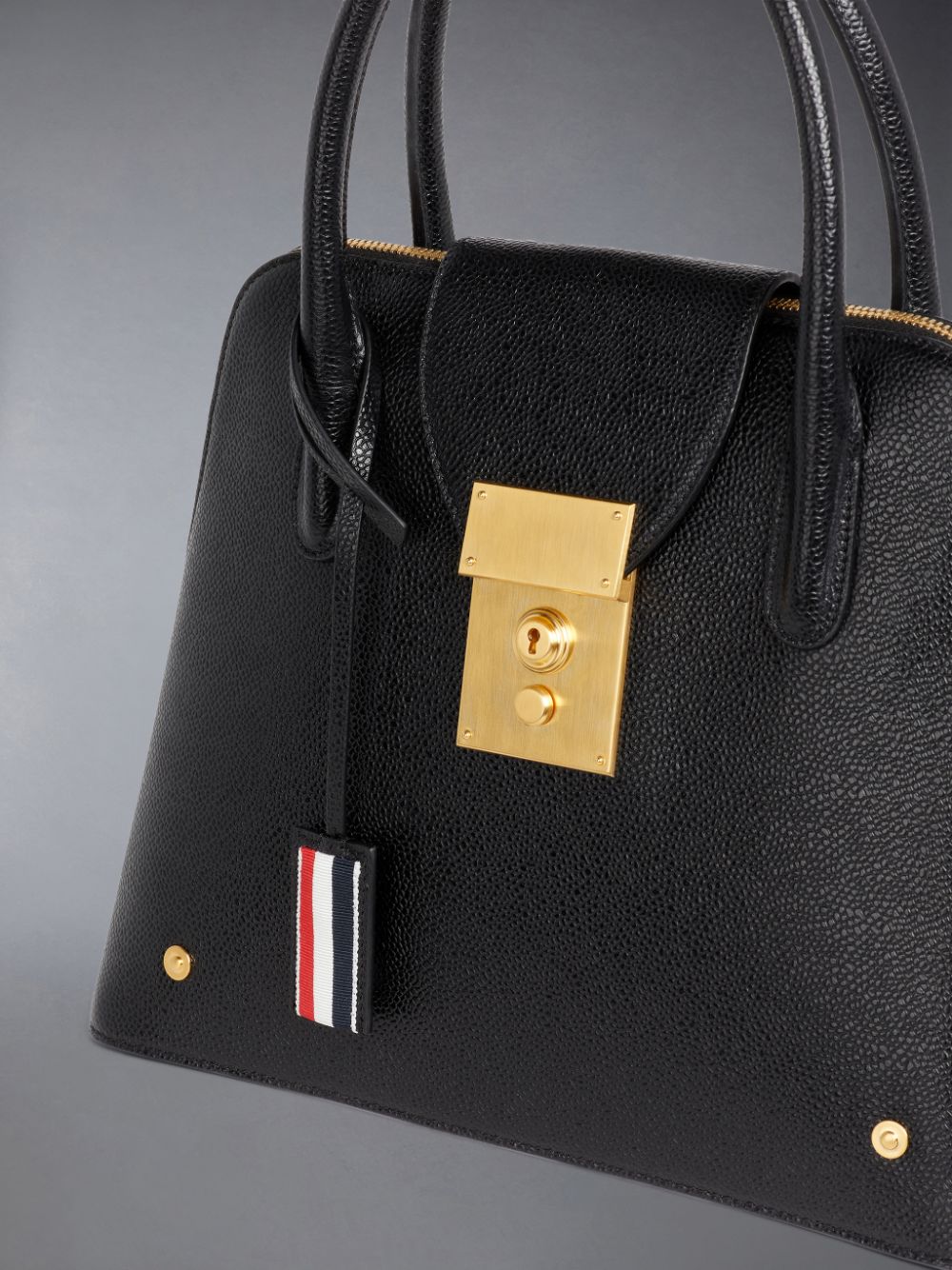 Thom Browne Pebble Grain Leather Removable Shoulder Strap Mrs. Donna Borse A Cartella Nere | APJ40I15676