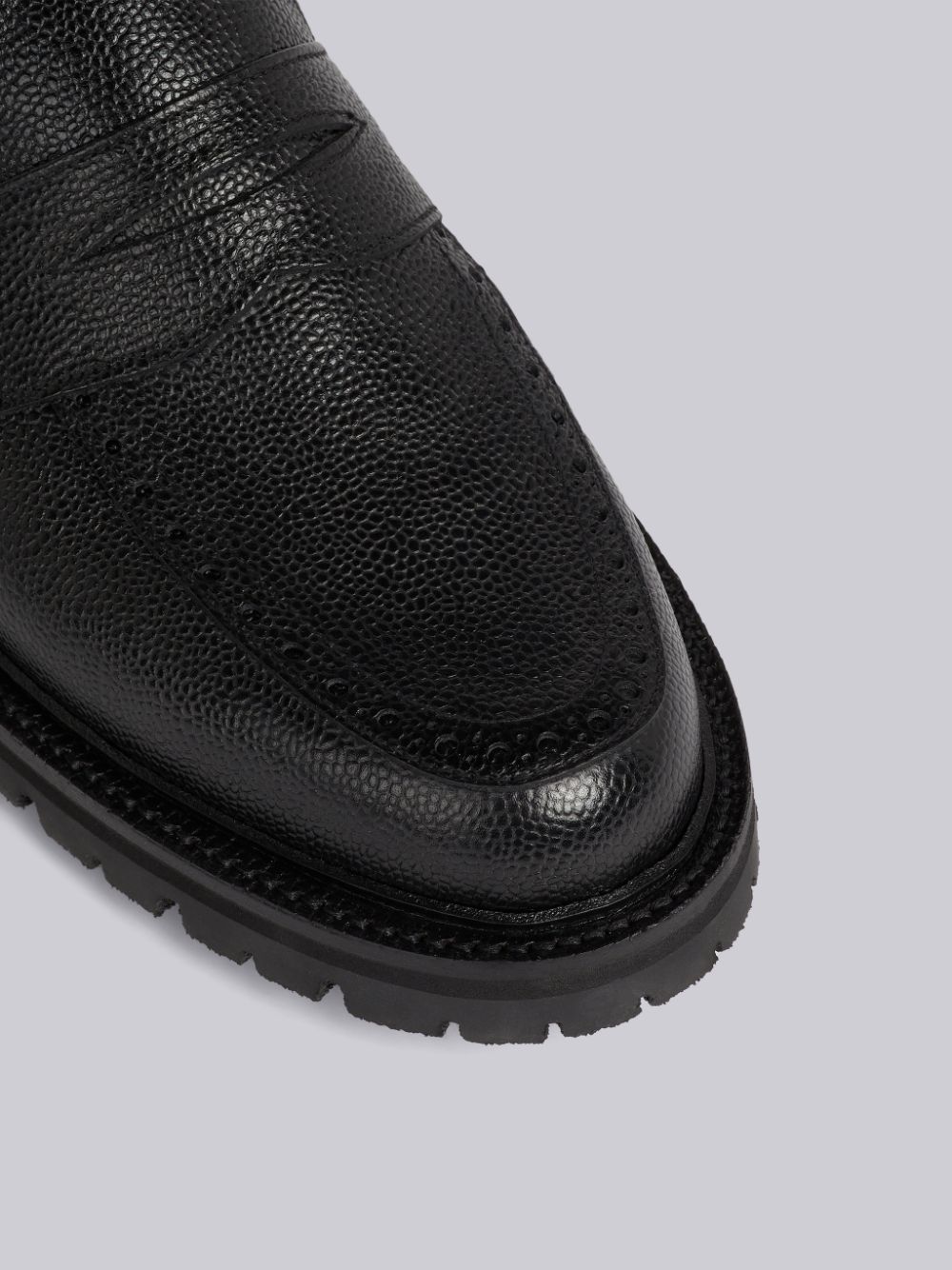 Thom Browne Pebble Grain Leather Rubber Commando Sole Classic Penny Uomo Mocassini Nere | IKX97E78881