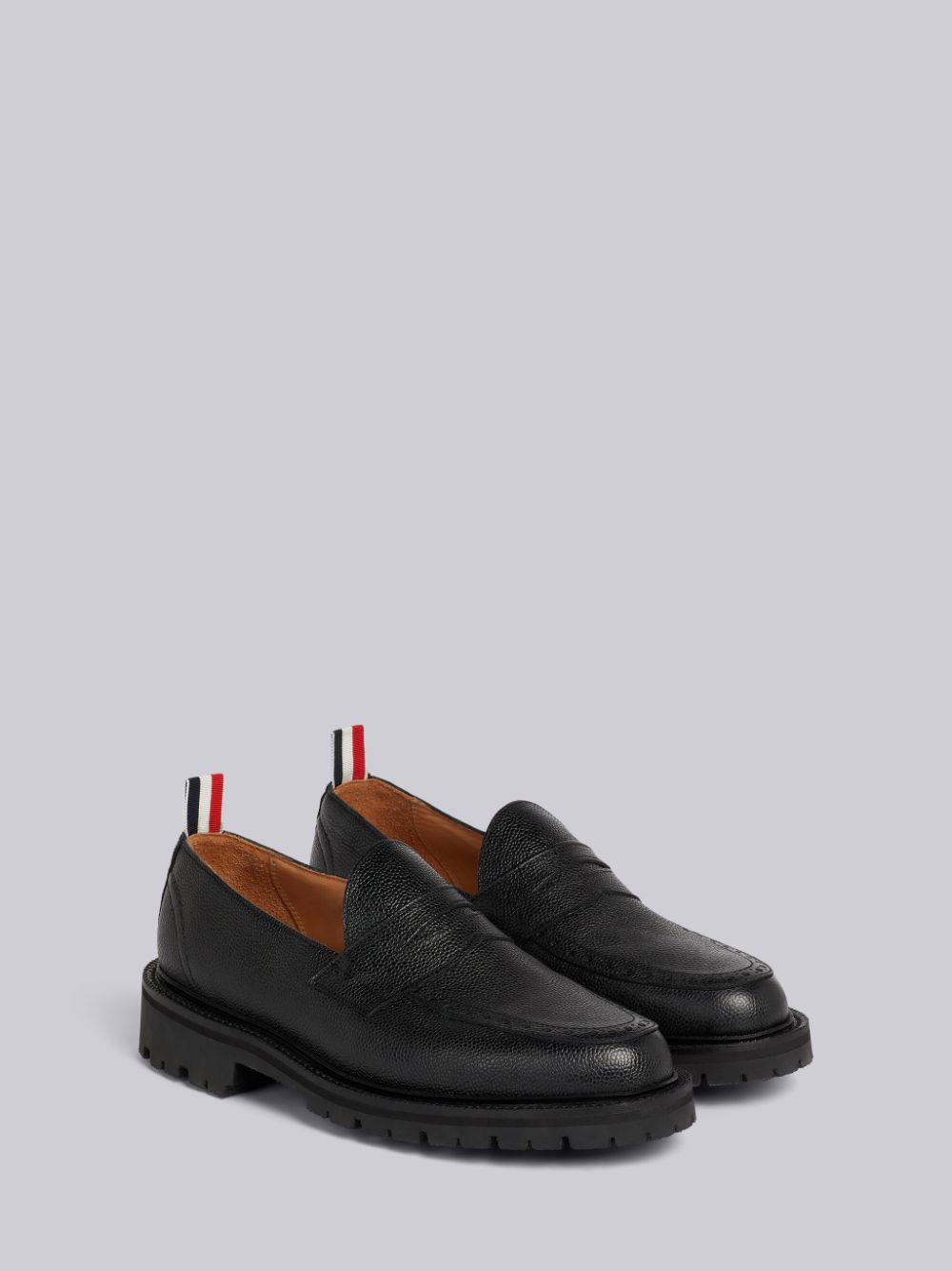 Thom Browne Pebble Grain Leather Rubber Commando Sole Classic Penny Uomo Mocassini Nere | IKX97E78881