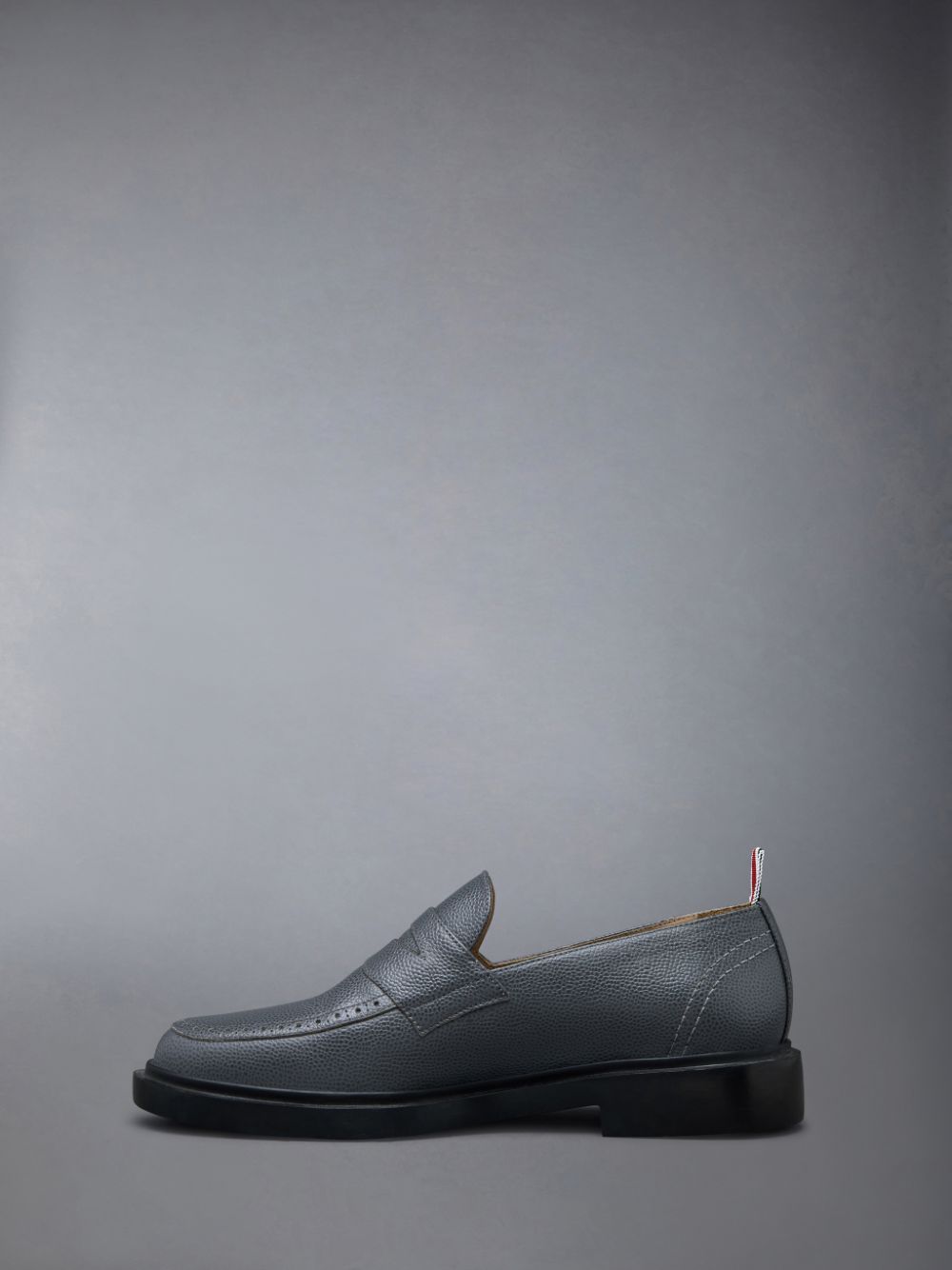 Thom Browne Pebble Grain Leather Rubber Sole Penny Uomo Mocassini Grigie | CBR89M42335