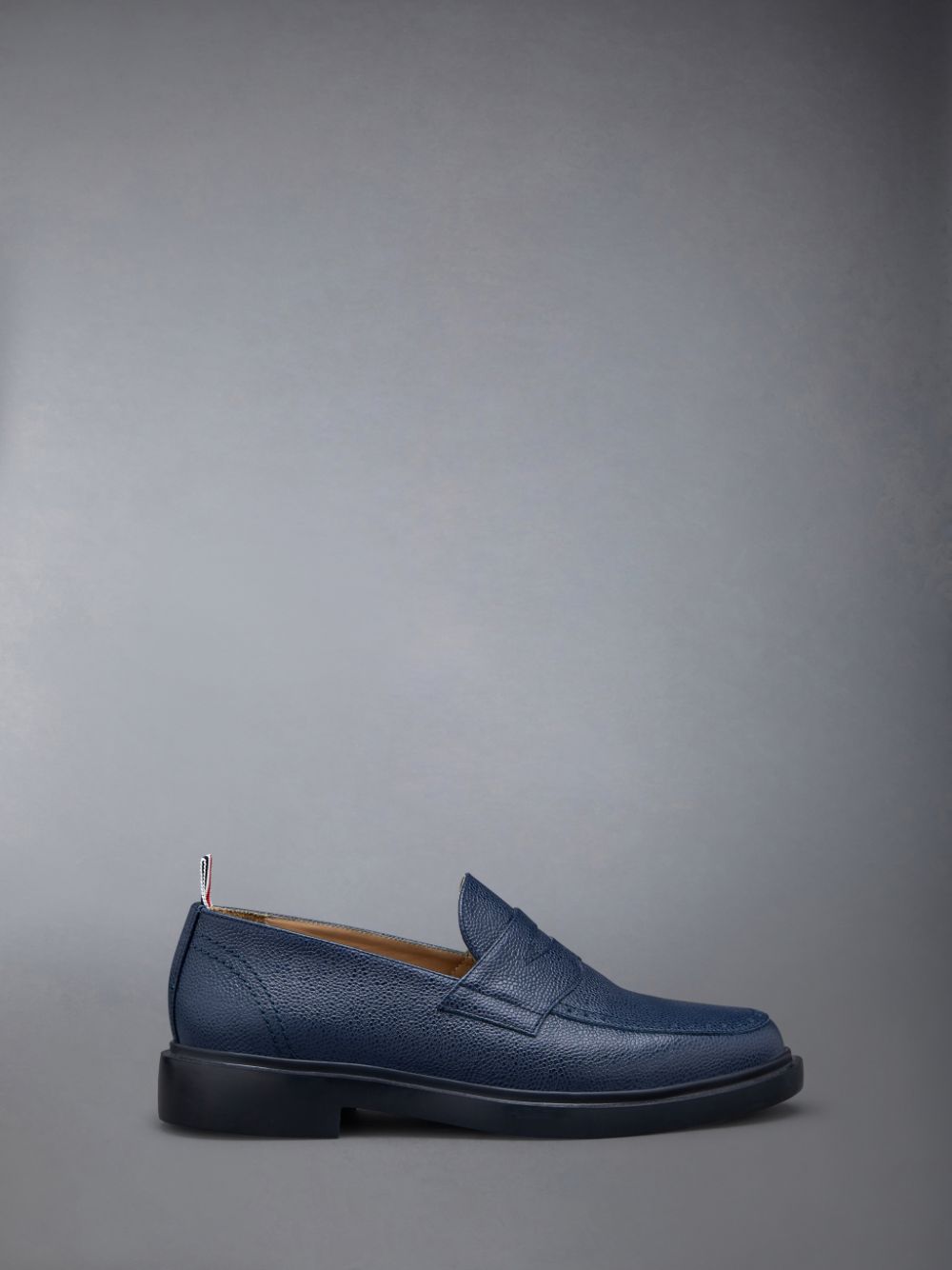 Thom Browne Pebble Grain Leather Rubber Sole Penny Uomo Mocassini Blu | JEQ23T03001