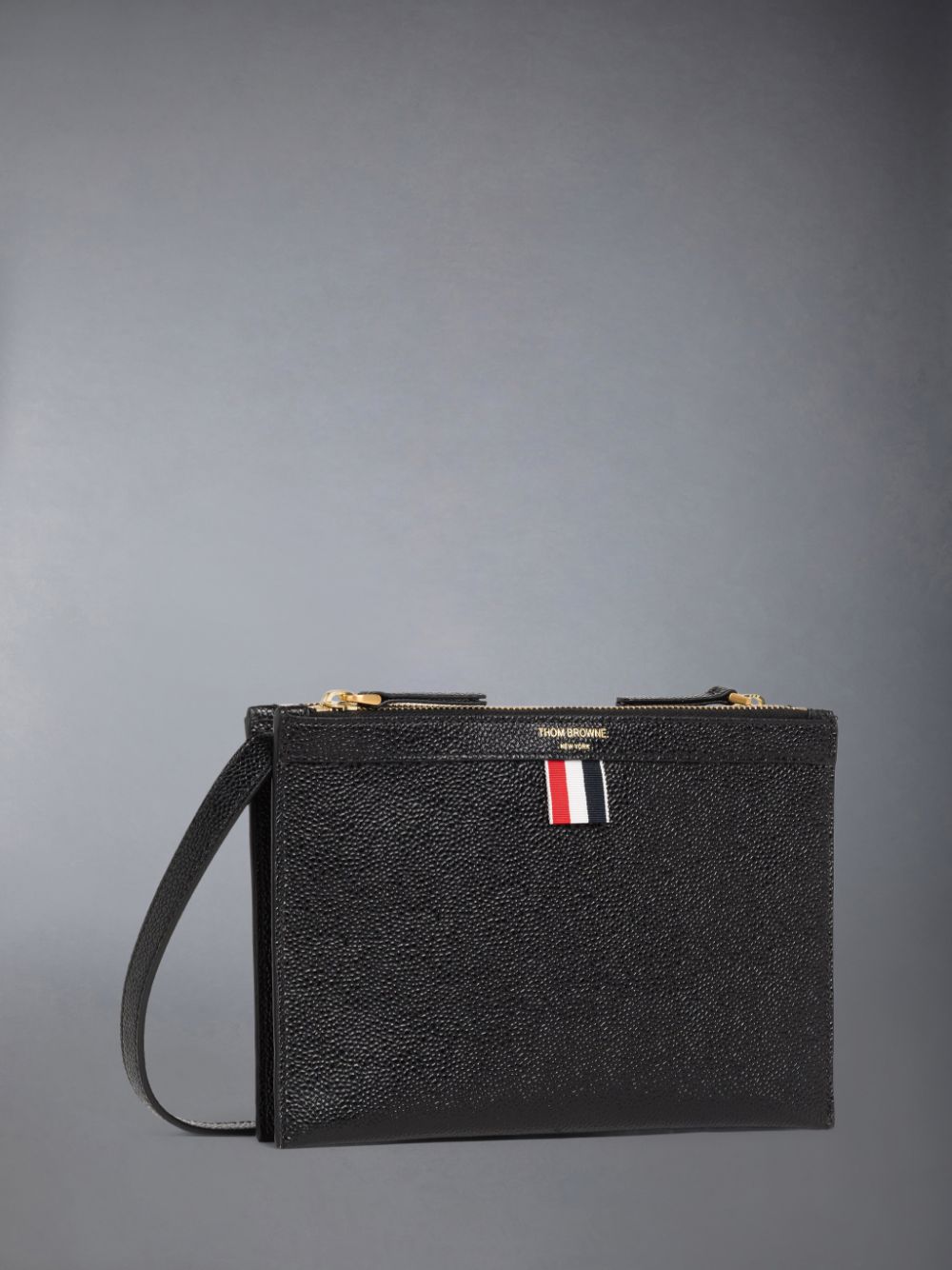 Thom Browne Pebble Grain Leather Small Document Holder Donna Borse Crossbody Nere | SJJ84X30513