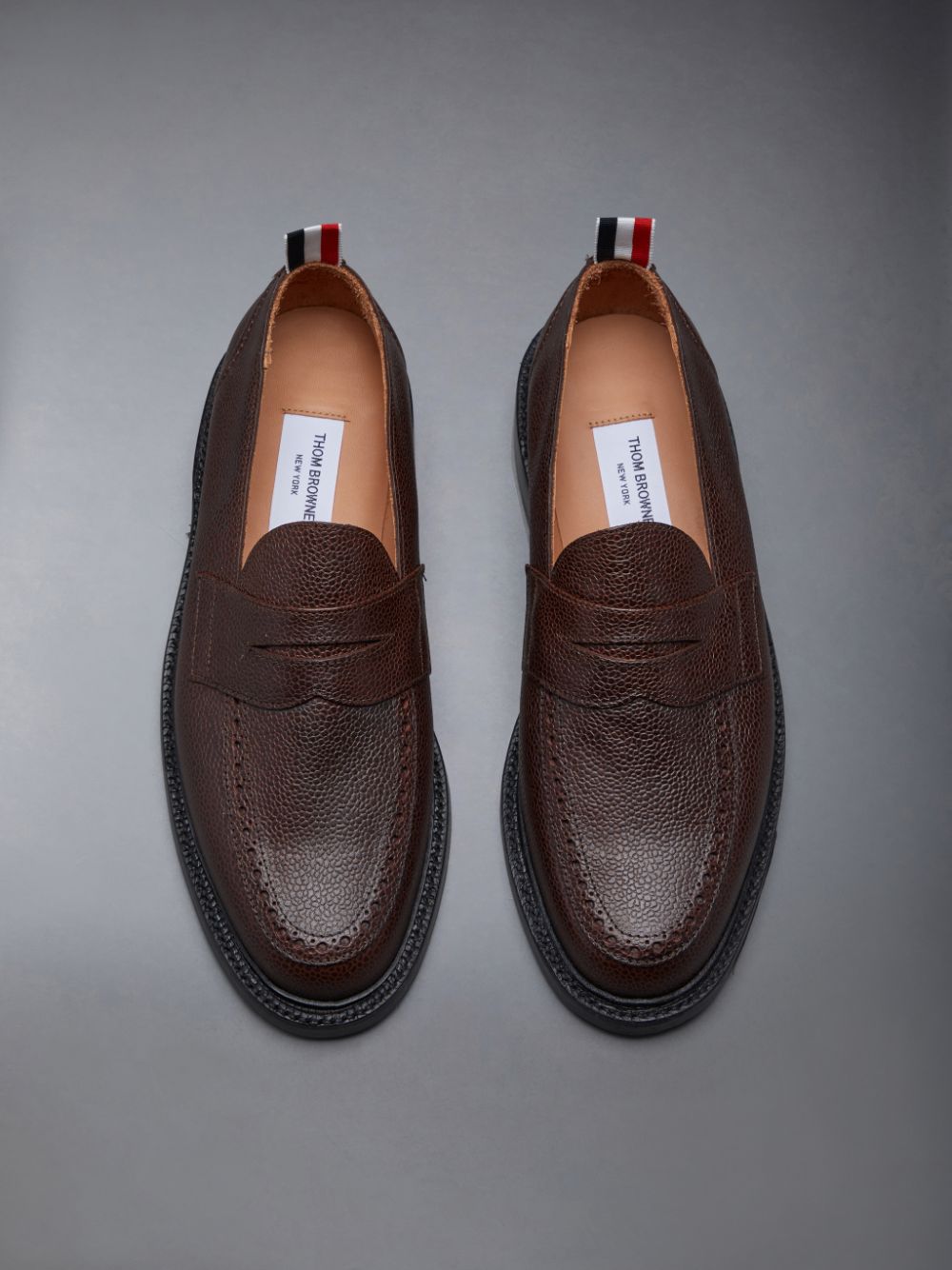 Thom Browne Pebble Grain Penny Uomo Mocassini Marroni | GKC96W65026