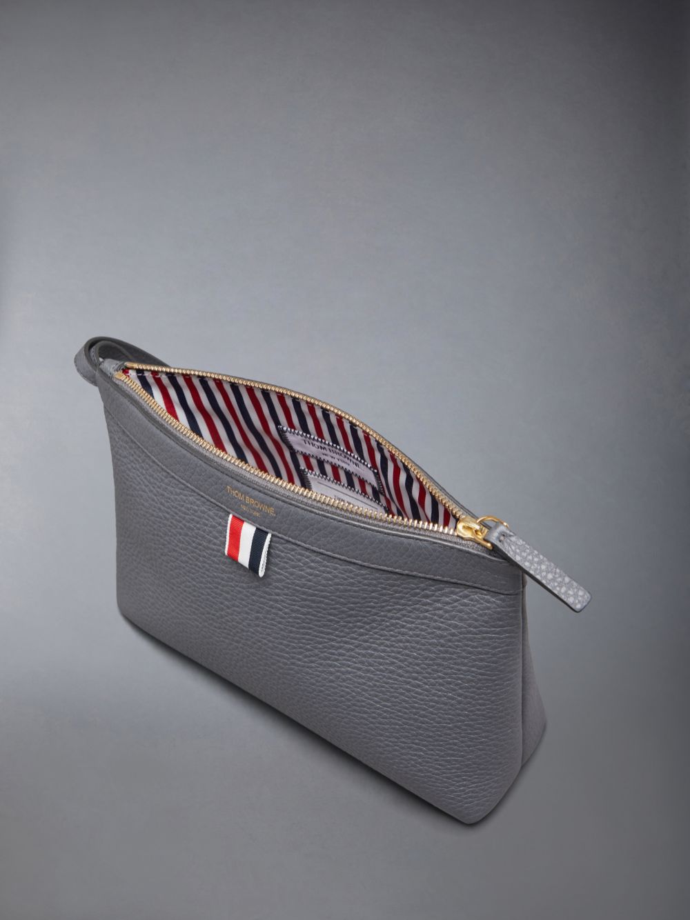 Thom Browne Pebble Grain Toiletry Case Donna Pochette Grigie | AER21Y66194