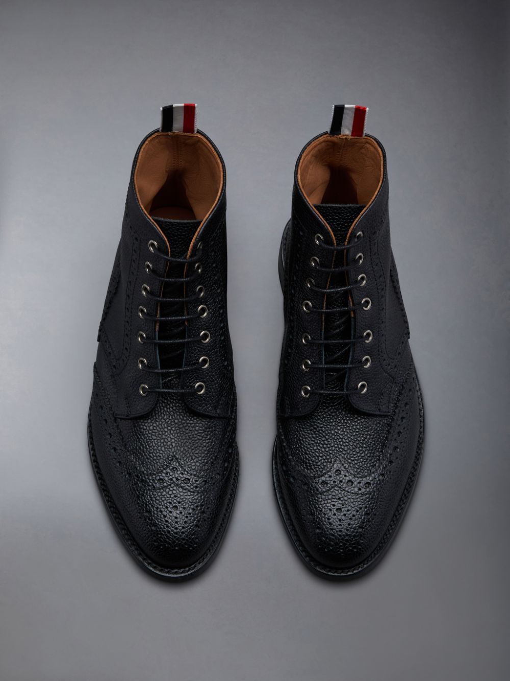 Thom Browne Pebble Grain Wingtip Donna Stivali Nere | CGY10F53680