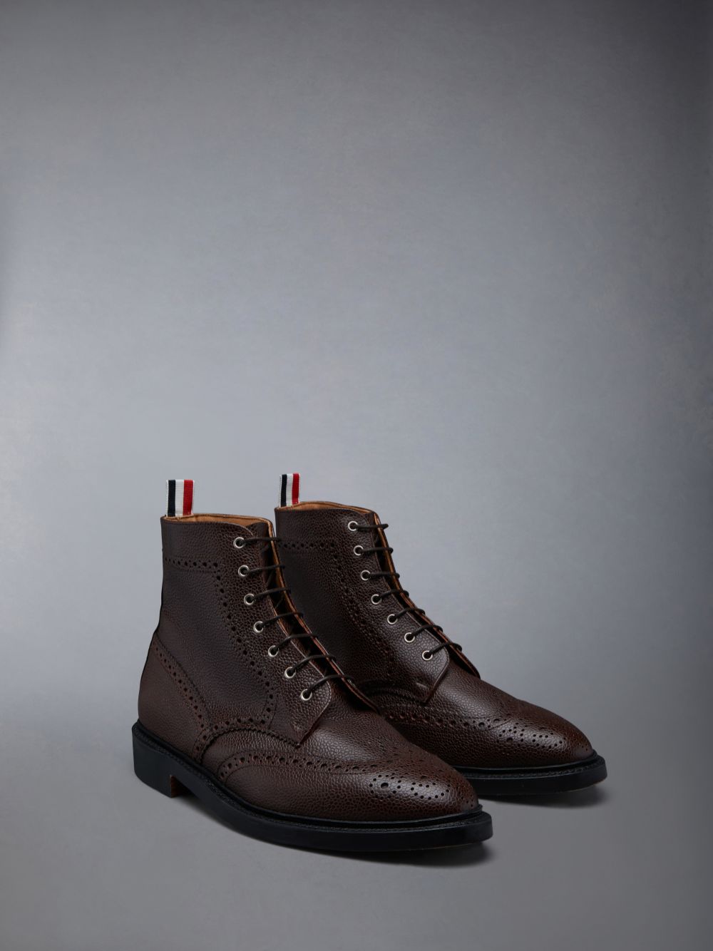 Thom Browne Pebble Grain Wingtip Uomo Stivali Marroni | NKQ69C17087