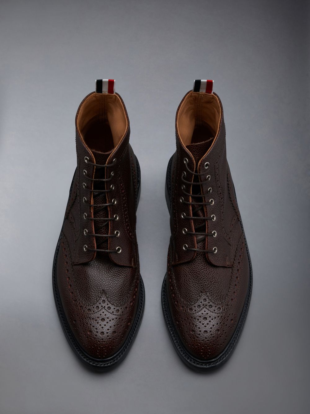 Thom Browne Pebble Grain Wingtip Uomo Stivali Marroni | NKQ69C17087