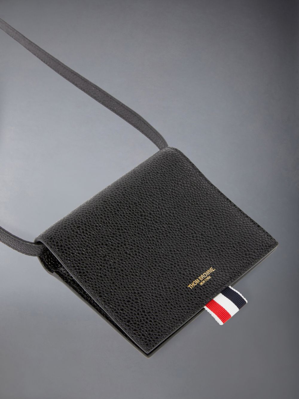 Thom Browne Pebbled Calfskin Card Holder Donna Borse Crossbody Nere | JOS20Z09454