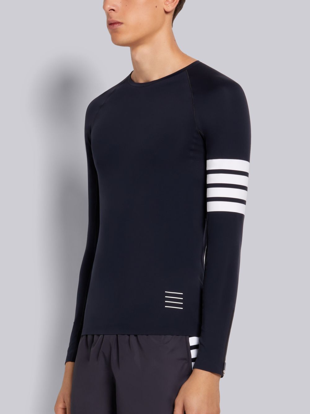 Thom Browne Piece-dyed Interlock 4-Bar Compression Uomo Magliette Blu Marino | VNB44B21257