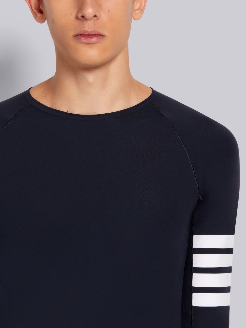 Thom Browne Piece-dyed Interlock 4-Bar Compression Uomo Magliette Blu Marino | VNB44B21257