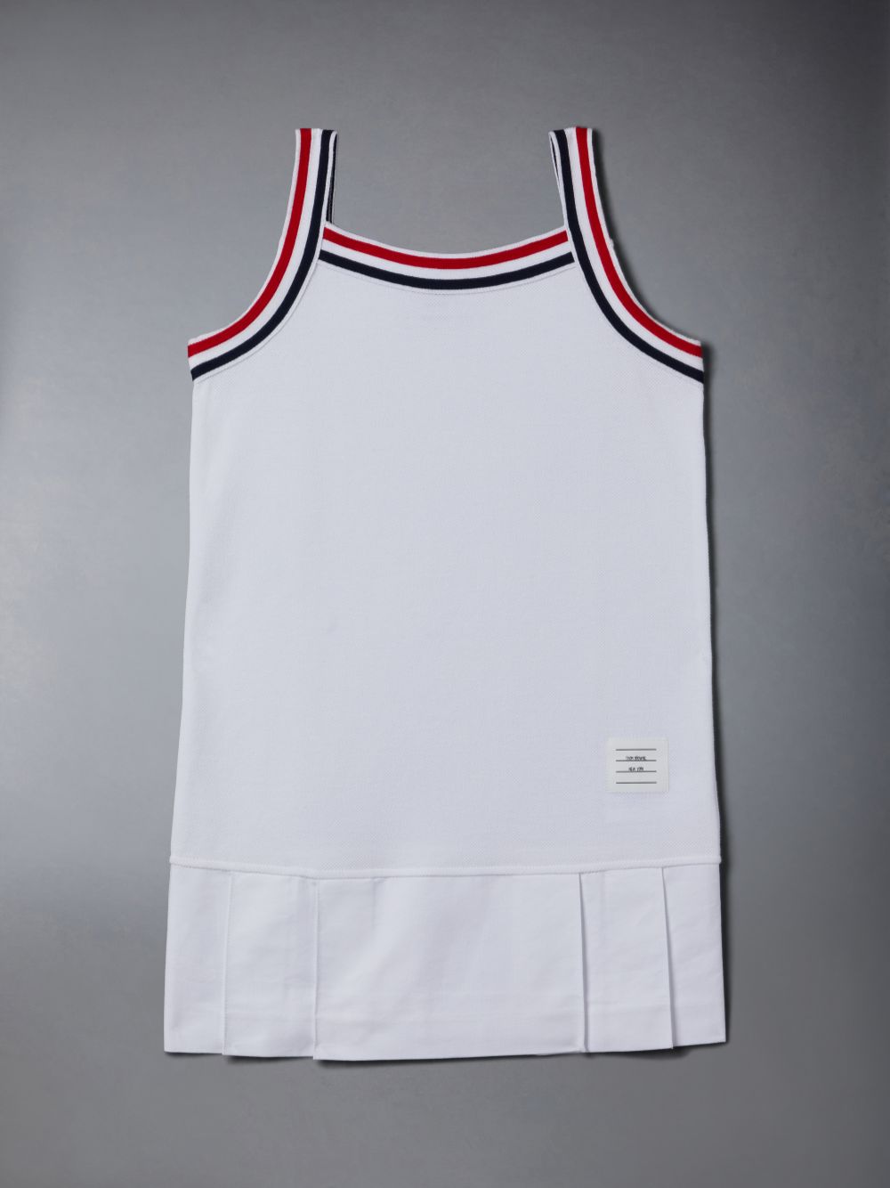 Thom Browne Pique Pleated Tank Ragazza Vestito Bianche | CYF35P09551