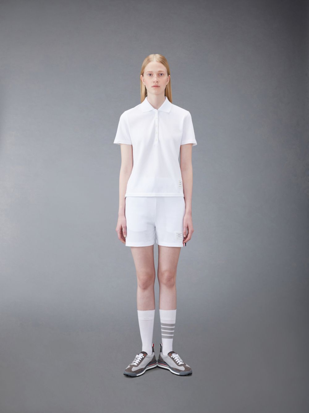 Thom Browne Pique Relaxed Stripe Donna Polo Bianche | ZRK46S02423