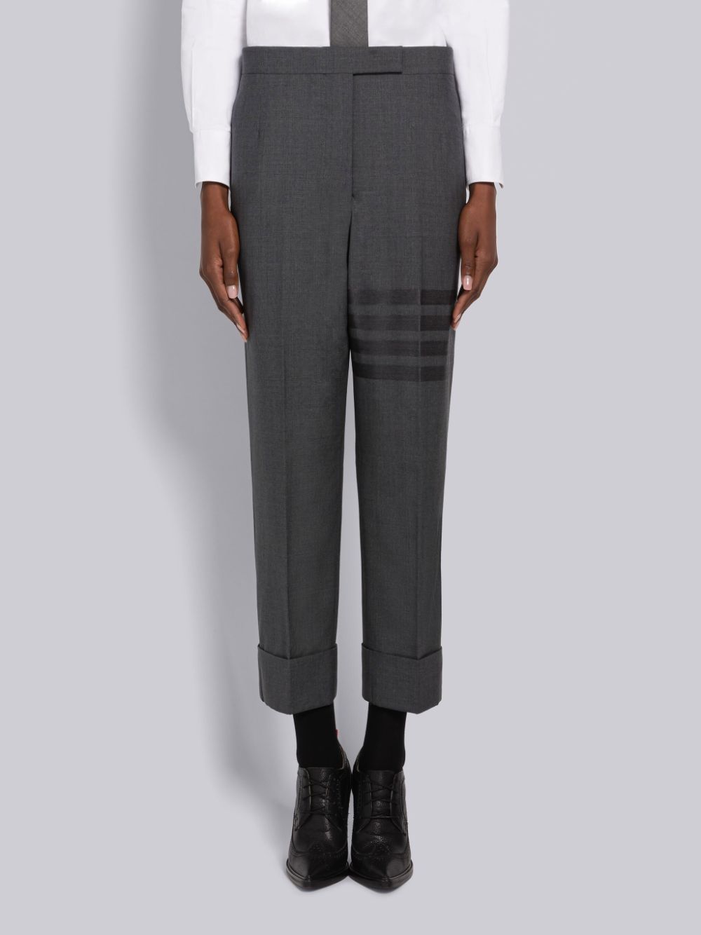 Thom Browne Plain Weave 4-Bar Classic Backstrap Donna Pantaloni Grigie | DWK34G80681