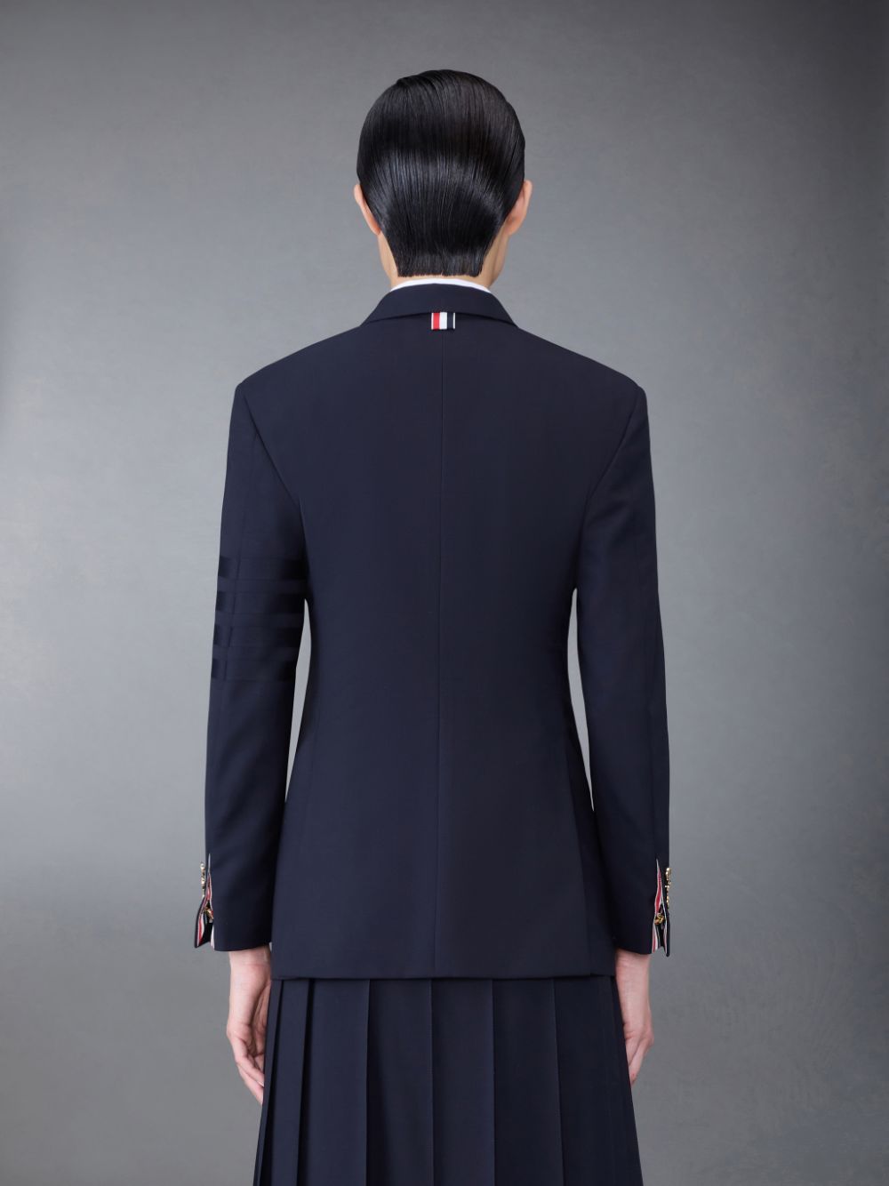 Thom Browne Plain Weave 4-Bar Elongated Single Button Sport Donna Cappotti Blu | VAM87I91522