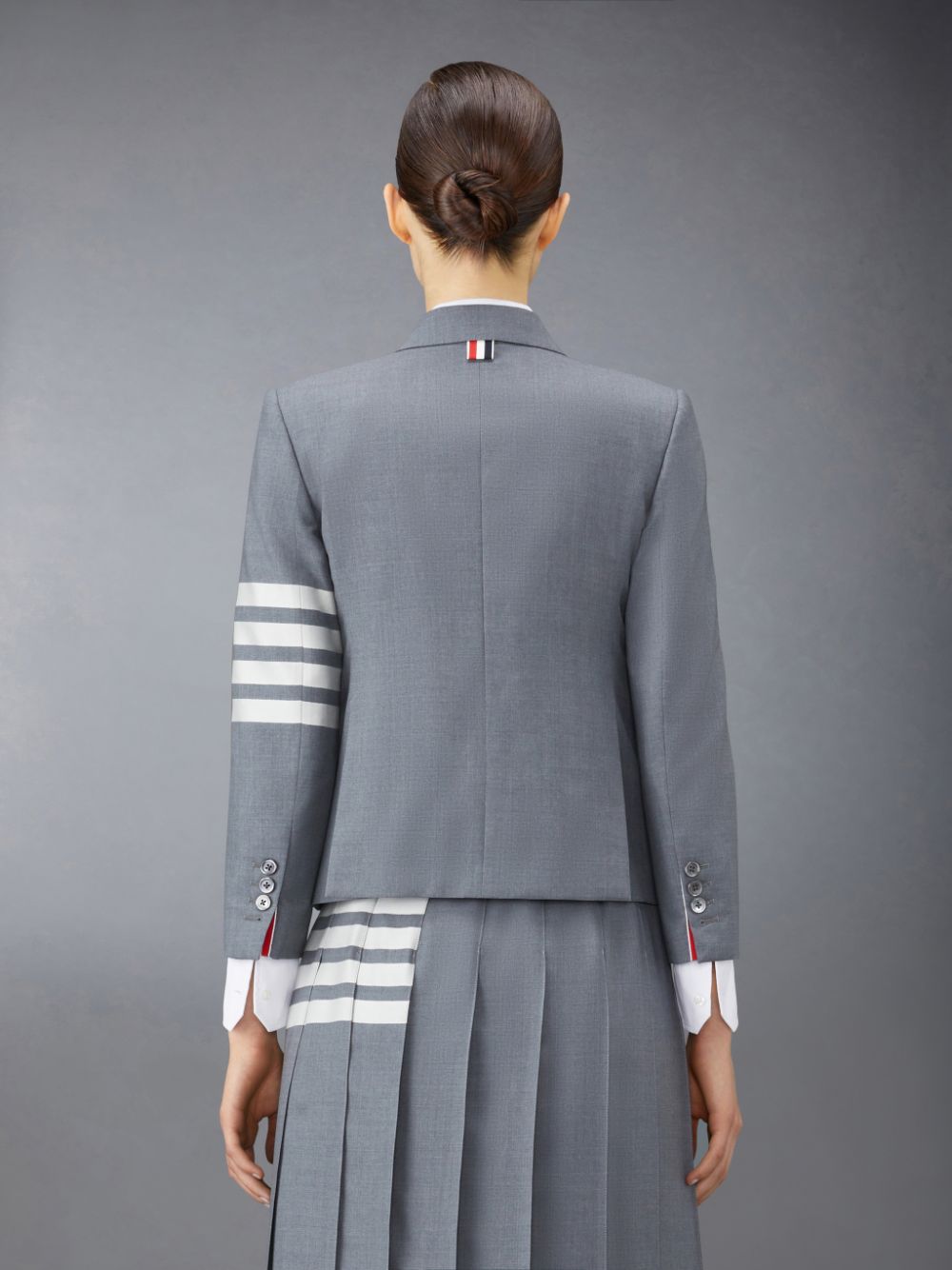 Thom Browne Plain Weave 4-Bar High Armhole Sport Donna Cappotti Grigie | ENR98Y45700