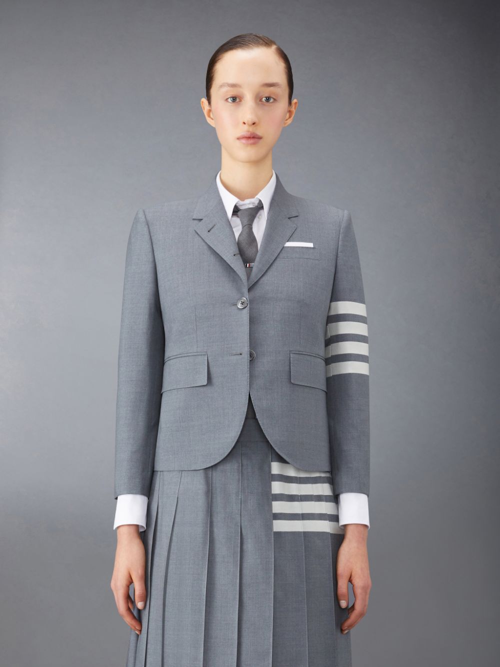 Thom Browne Plain Weave 4-Bar High Armhole Sport Donna Cappotti Grigie | ENR98Y45700