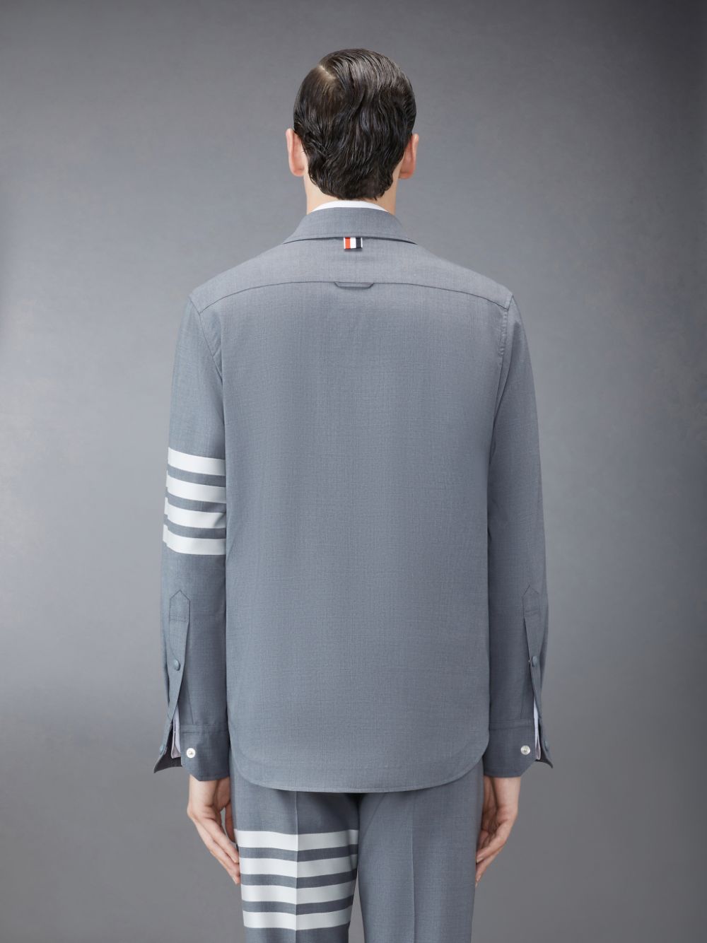 Thom Browne Plain Weave 4-Bar Jacket Uomo Camicie Grigie | BSZ52N66911