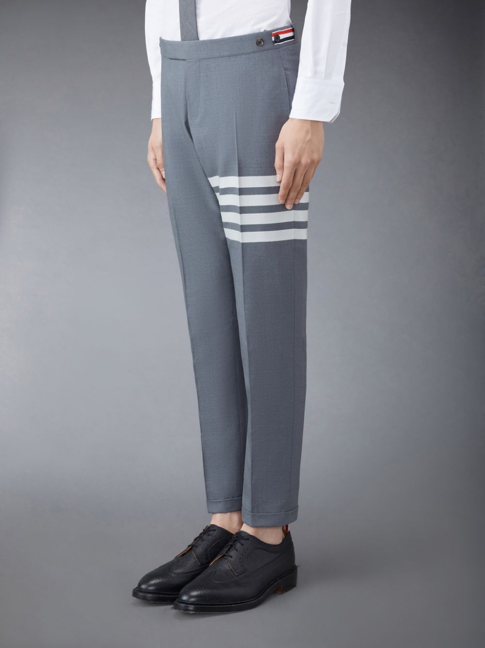 Thom Browne Plain Weave 4-Bar Low Rise Uomo Pantaloni Grigie | MGU17H98782