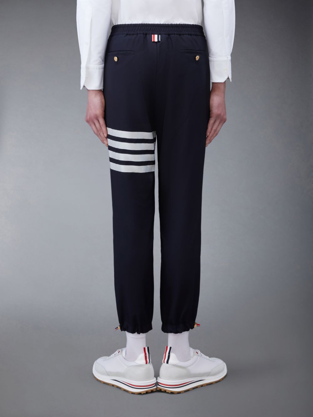 Thom Browne Plain Weave 4-Bar Track Uomo Pantaloni Blu | XFI64H94098