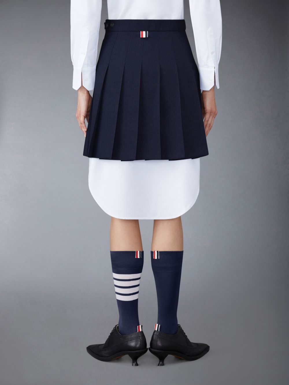 Thom Browne Plain Weave School Uniform Pleated Mini Donna Gonne Blu | ZCR56V37420