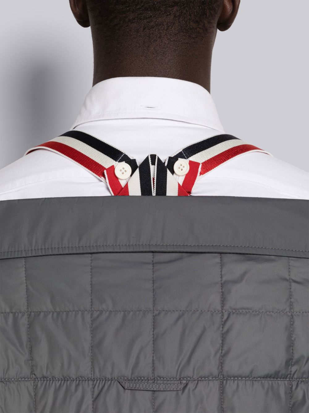 Thom Browne Poly Twill 4-Bar Down Shirt Uomo Giacche Grigie | TMJ91K58724