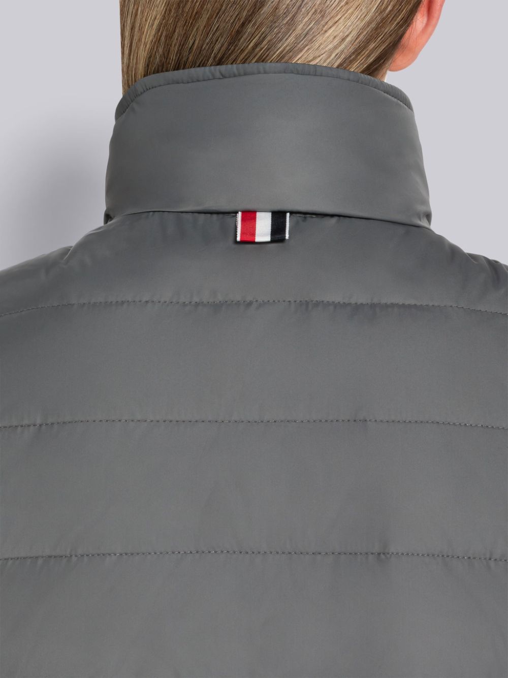 Thom Browne Poly Twill 4-Bar Funnel Neck Down Donna Gilet Grigie | HXT62E25900