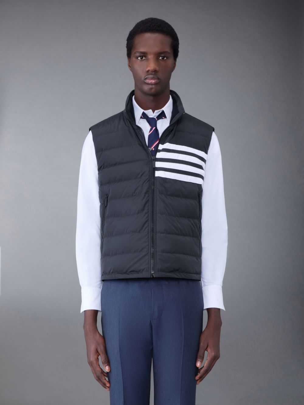 Thom Browne Poly Twill Down 4-Bar Ski Uomo Gilet Grigie | FXO21Y46088