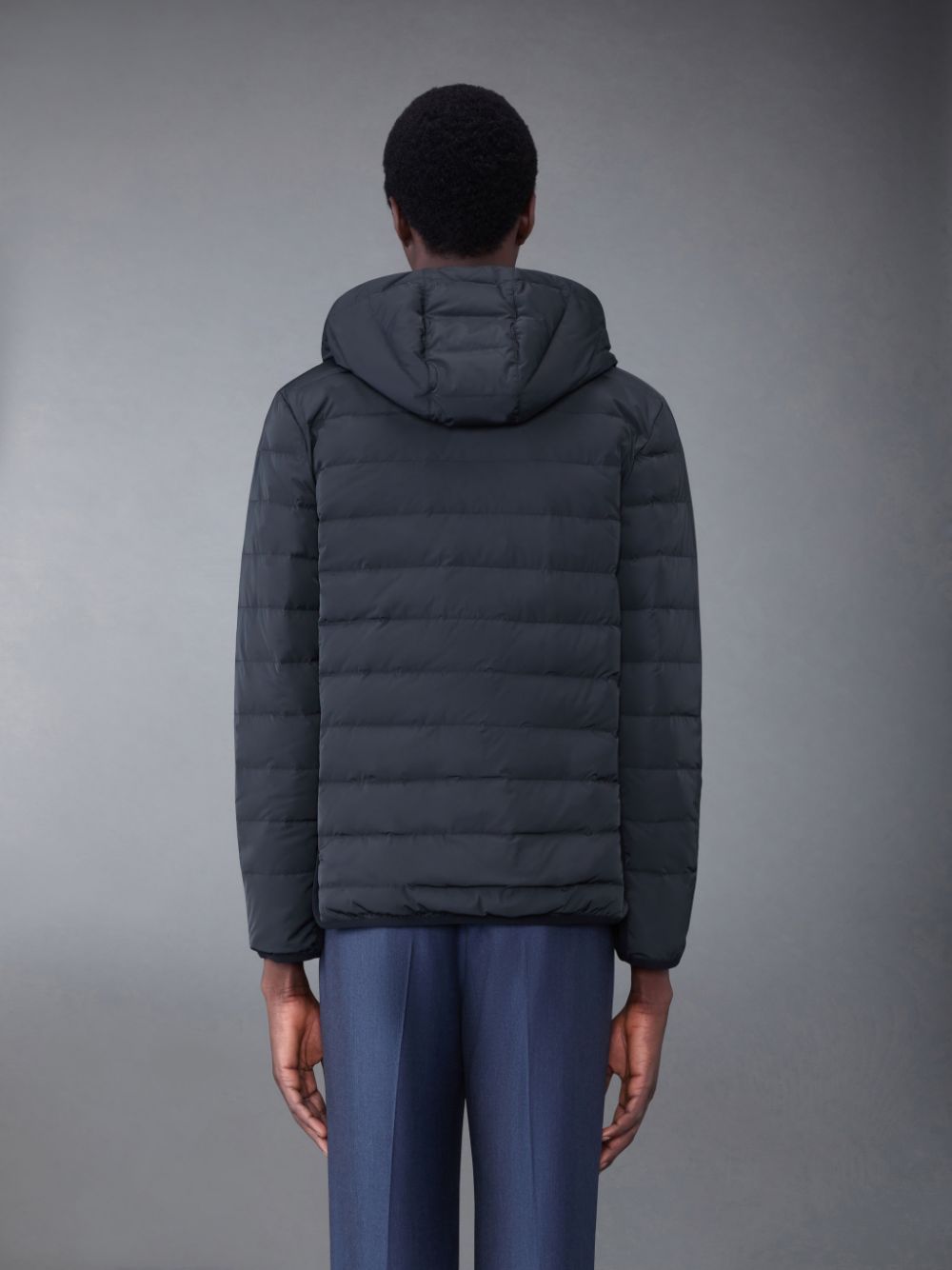 Thom Browne Poly Twill Rib 4-Bar Down Hooded Uomo Giacche Grigie | PUY61I12598