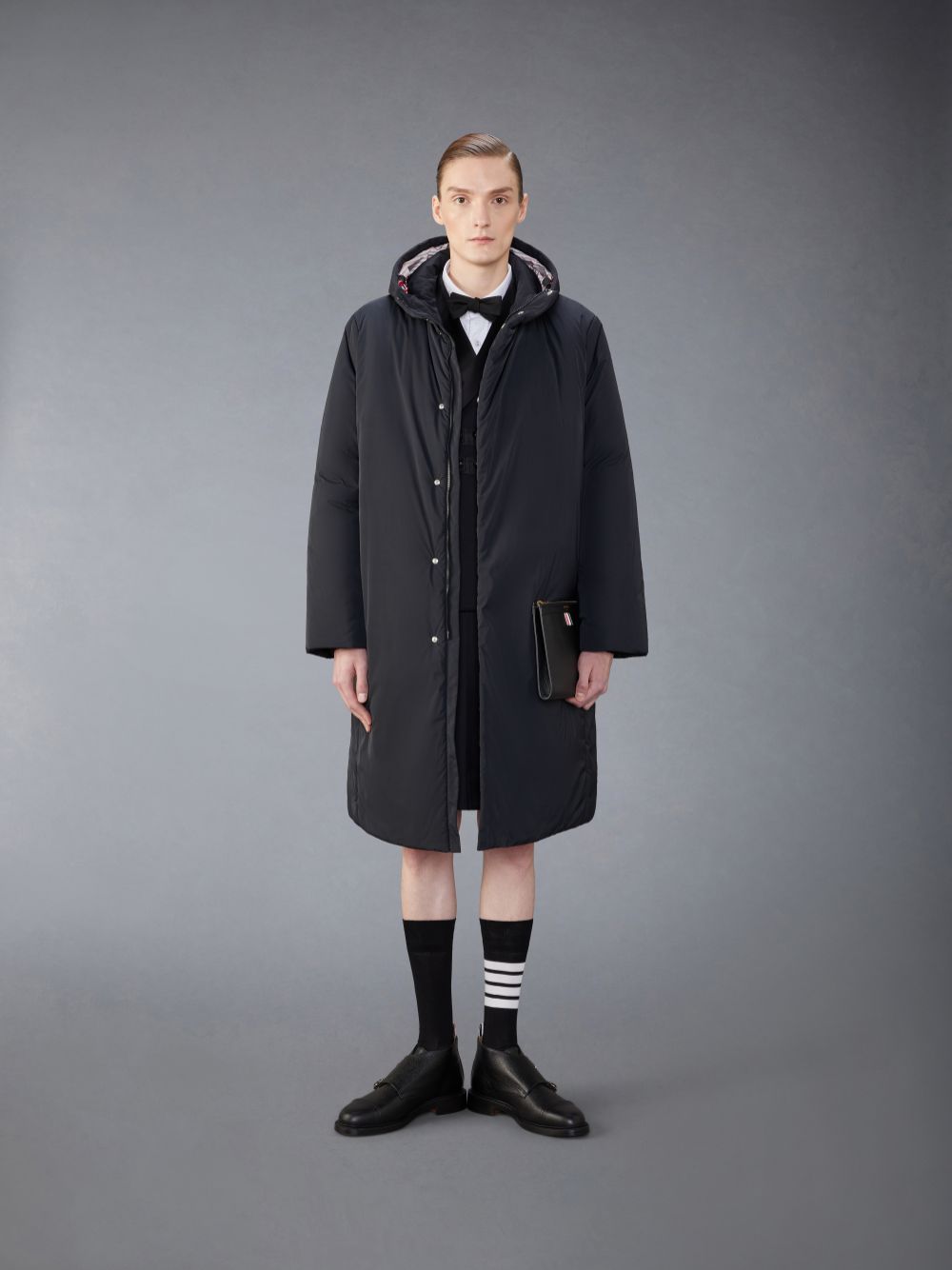 Thom Browne Poly Twill Tech Down Filled Hooded Uomo Giacche Nere | APM49B81330