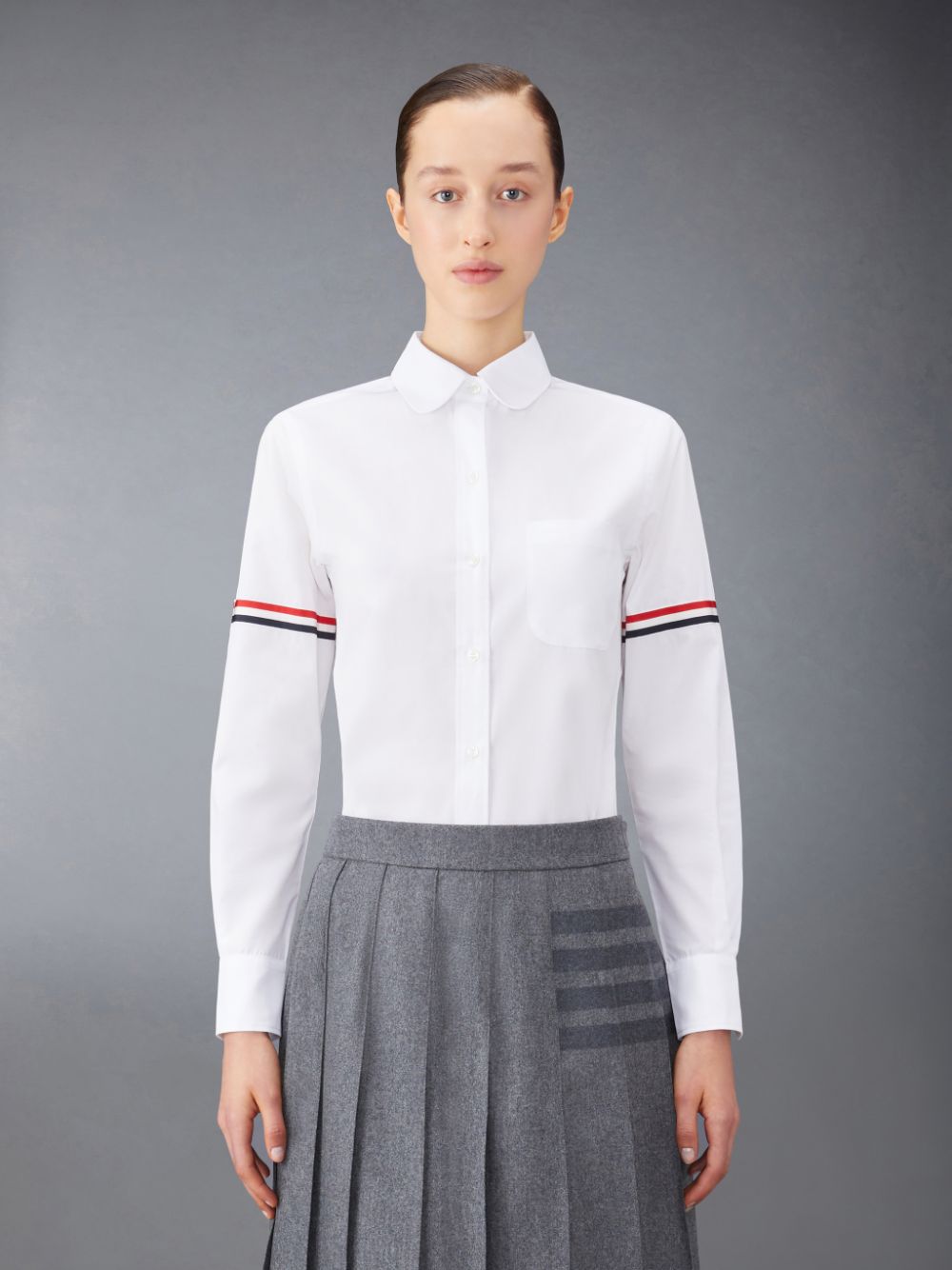 Thom Browne Poplin Armbands Classic Round Collar Donna Camicie Bianche | ZSZ00B60172