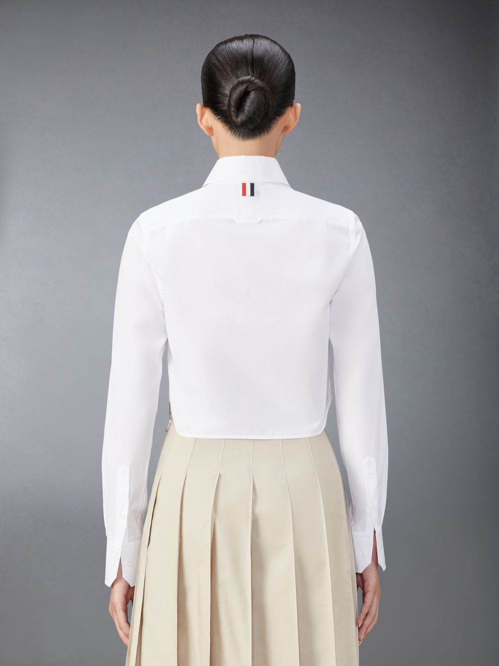 Thom Browne Poplin Classic Round Collar Cropped Donna Camicie Bianche | MIG92Z52648